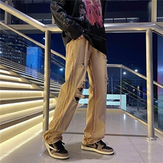 牛仔裤男夏季潮破洞休闲裤子高街设计感裤子NJ04P45，男装牛仔裤，星座1116-2
