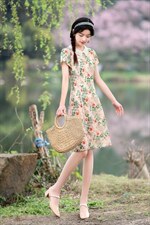 夏季新款，改良版旗袍裙，女装汉服/婚纱/旗袍/礼服，金典明美