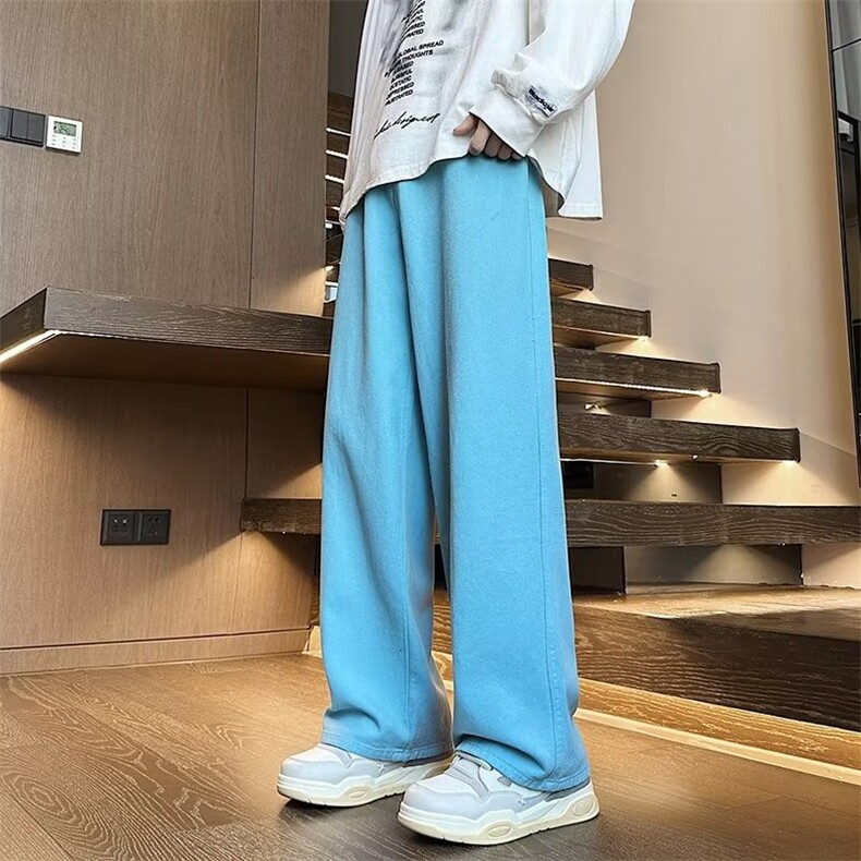 多巴胺牛仔裤男韩版潮流痞帅2024秋冬新款ins宽松长裤RK1016-P49,男装牛仔裤,星座412-2