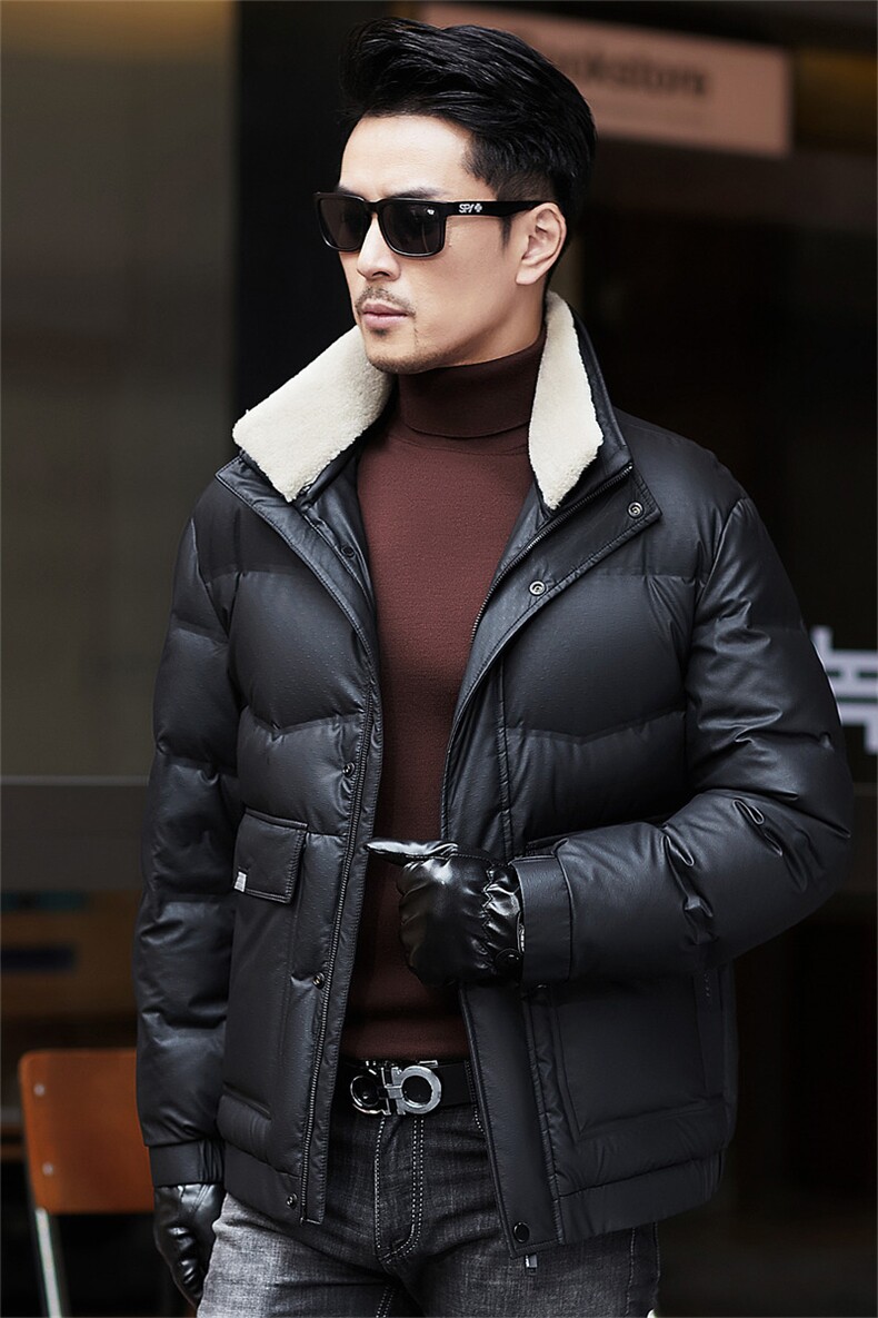 ZMS-M9812新款冬季男士白鸭绒羽绒服立领保暖外套修身大衣,男装羽绒服,电商B360