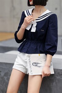 [现货]七分袖小衫学院风，热卖款，其它，伊然