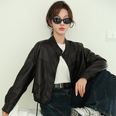 跑量款皮衣外套女工装上衣2024秋新款短款机车服夹克立领机车服潮，女装皮衣，江南女神