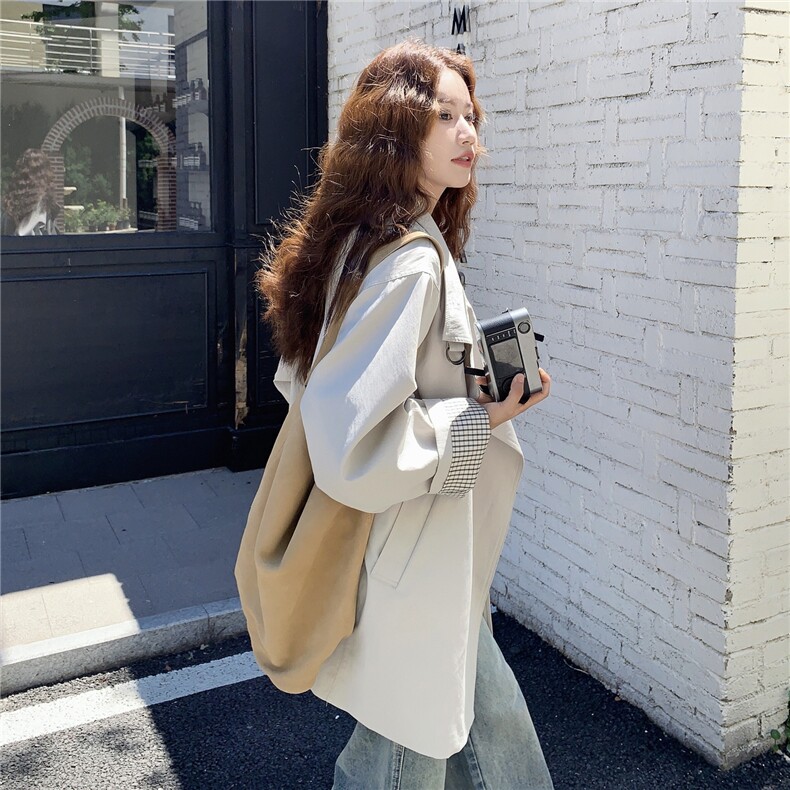 英伦风时尚休闲风衣外套女2025春秋新款小个子中长款腰带收腰大衣,女装风衣,2D037