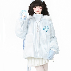 1506A/G78330/P99条纹兔耳星星连帽棉服棉袄上衣1，男装棉衣，星座1506A