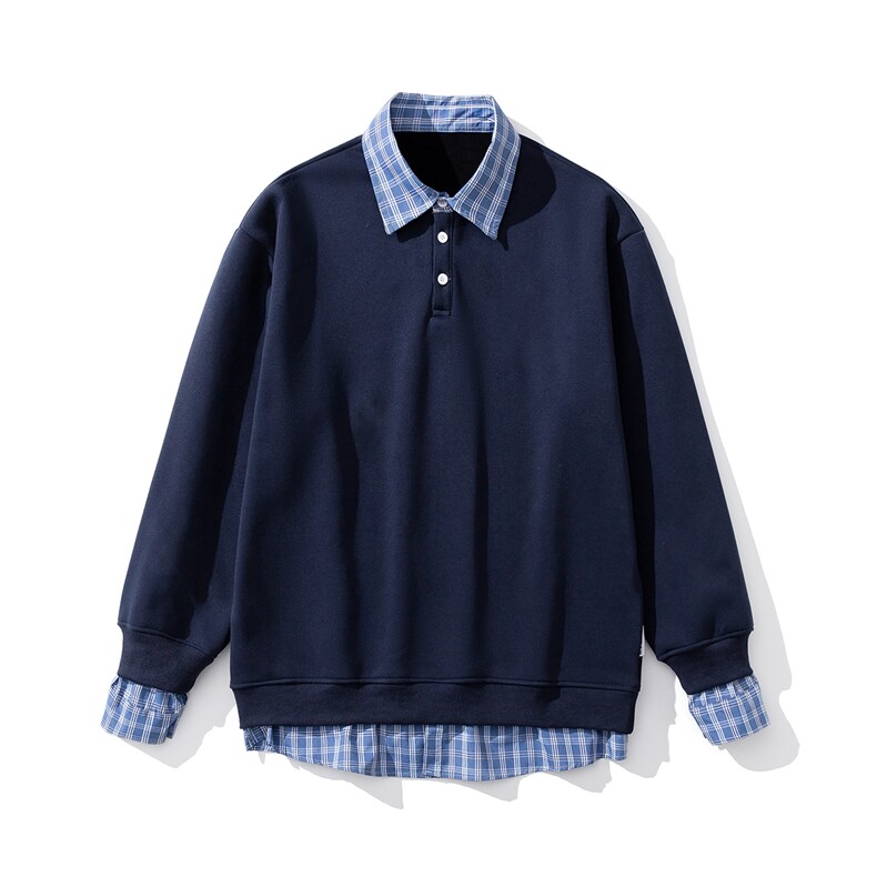 可二开衬衫领卫衣男:表面棉底部聚酯纤维78010P58控88，男装衬衫，星座227-7