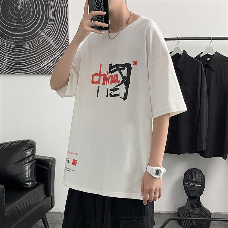 百搭ins流行帅气宽松休闲简约半袖潮印花设计感T恤T274-P12,男装T恤,星座512-2