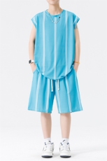 新款两件套装坎肩背心夏季篮球学生无袖衣服五分短裤TZ8979，男装牛仔裤，星座210-1