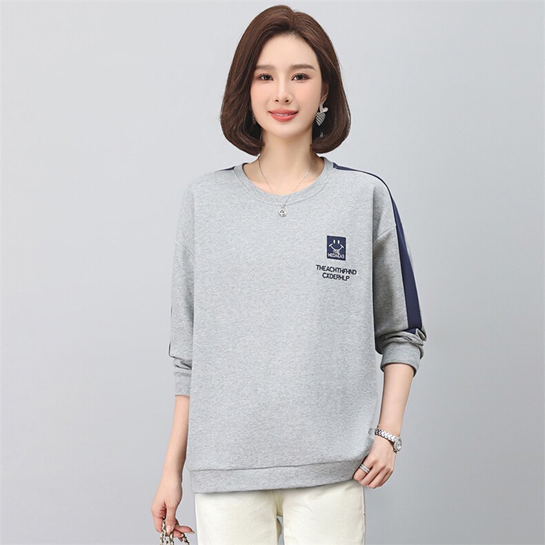 时尚宽松长袖卫衣女秋装新款韩版百搭显瘦休闲上衣学生外套,女装卫衣/绒衫,悦见她