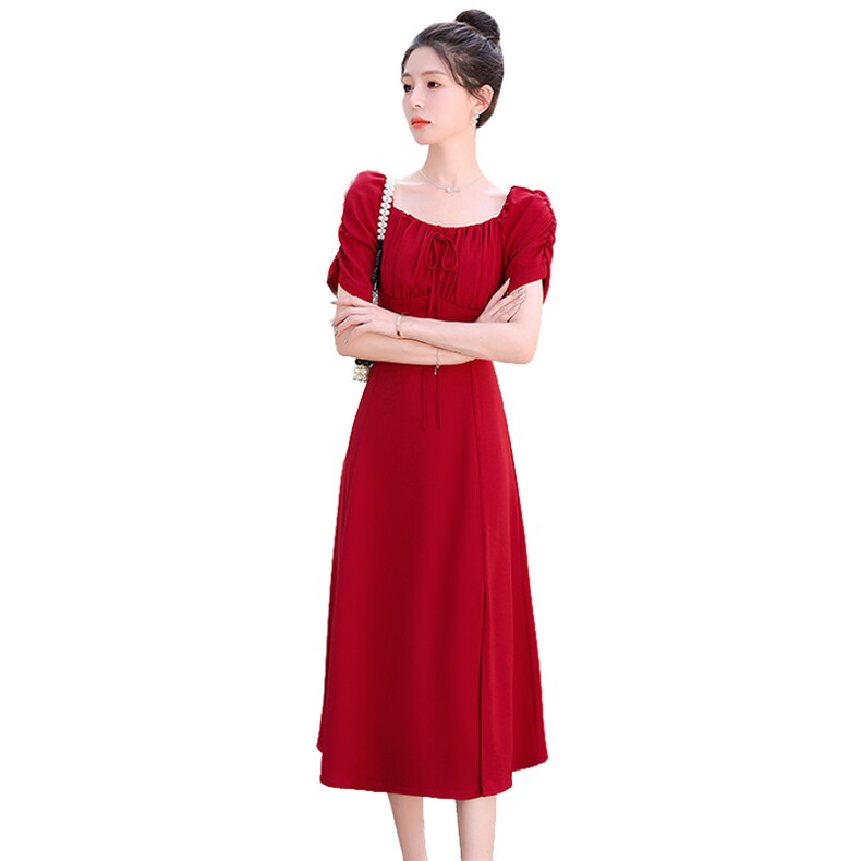 现货新款2024年夏季修身气质显瘦通勤OL风格连衣裙,女装连衣裙,盈茜