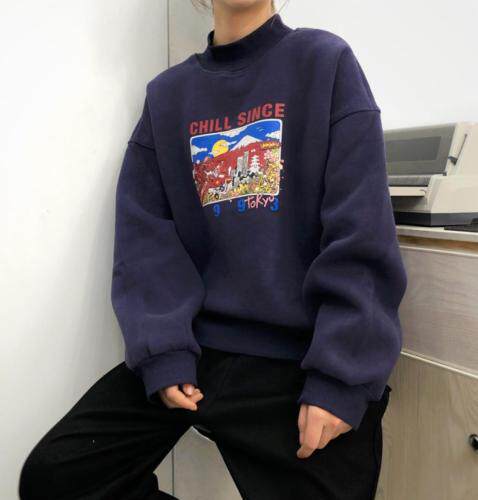 大猩猩飞机款圆领卫衣，女装卫衣/绒衫，简单小珍