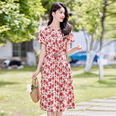 2025年夏季女装精品连衣裙中长裙A字裙，女装连衣裙，1D073