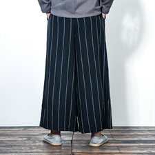 2021春秋款舒适长裤色织亚麻休闲裤竖细条纹宽松男长裤D20P78，男装休闲裤，星座312B-1