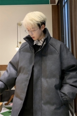 美式pu皮衣做旧男外套加厚棉服保暖面包服PU051P85直播，男装皮衣，星座1904A-1