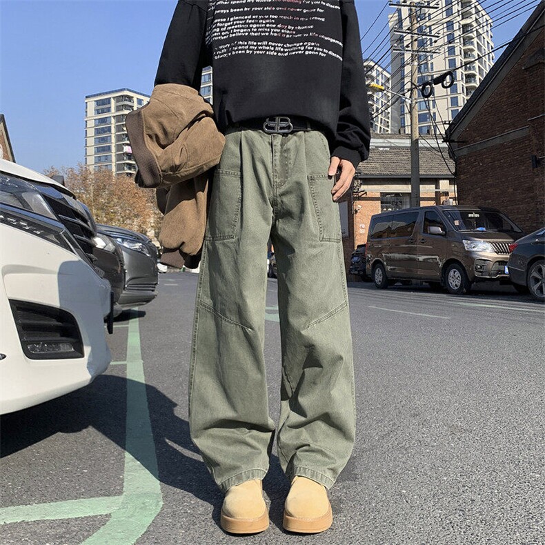25年春纯棉洗水休闲裤宽松工装裤外景模图现货C323-1-C7807-TP55,男装休闲裤,电商C323-1