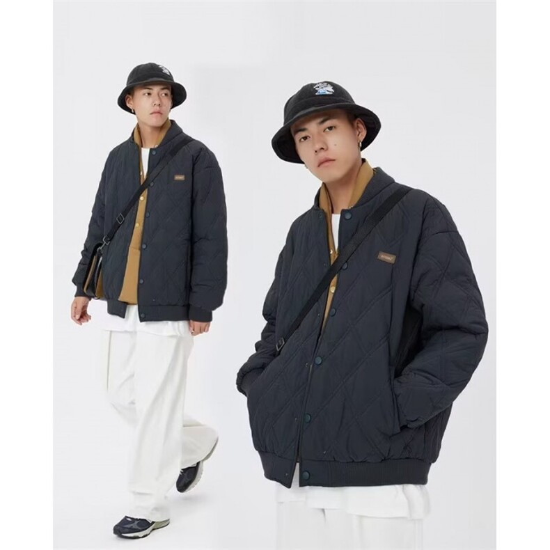 BOYUE帛跃冬季cityboy绣标菱形格棉服青少年男潮棒球棉衣m75p68,男装棉衣,电商D315