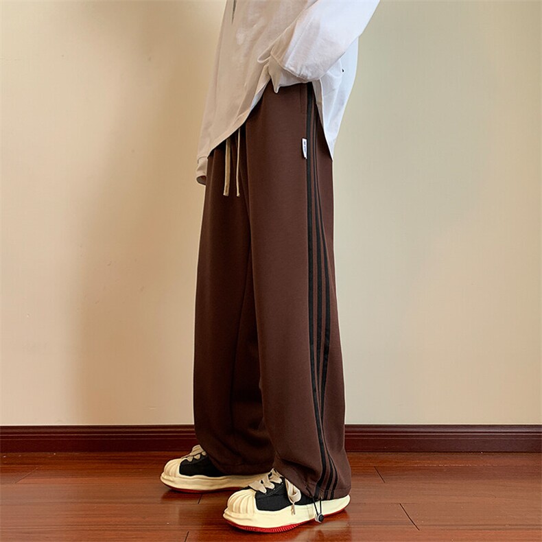 KP700P35港风条纹休闲裤男包边包条宽松大码束脚卫裤,男装休闲裤,星座1204