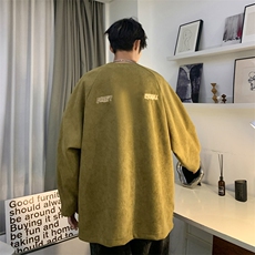 WY880-P55美式灯芯绒设计感双拉链卫衣，男装卫衣，星座1501-1