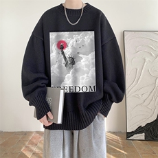 半高领毛衣男士大码针织衫男毛线衣男M18326-P45加绒款-P65，男装针织衫/毛衣，电商A040