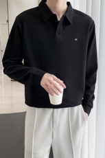 轻熟风宽松阔版华夫格面料男士POLO刺绣上衣PL08/P55特，男装卫衣，电商A243