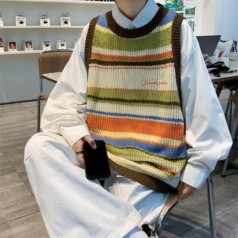 美式圆领毛衣男慵懒风休闲针织衫毛衣背心MB09P36,男装针织衫/毛衣,星座1116-2