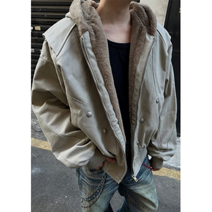 冬季座山雕重磅连帽棉服男女美式cleanfit加绒夹克外套 M5029图片