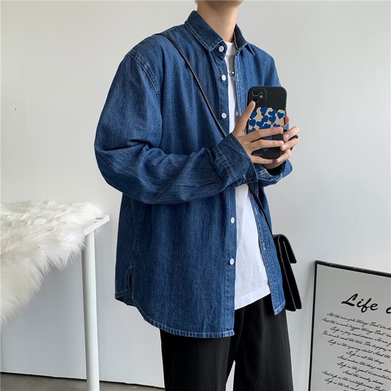 条纹衬衫男夏秋2025新款高级感潮牌长袖衬衣痞帅潮流宽松休闲外套图片