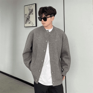 有货 2024新款棒球领开衫宽松休闲慵懒感毛衣外套男女MY122-P69图片