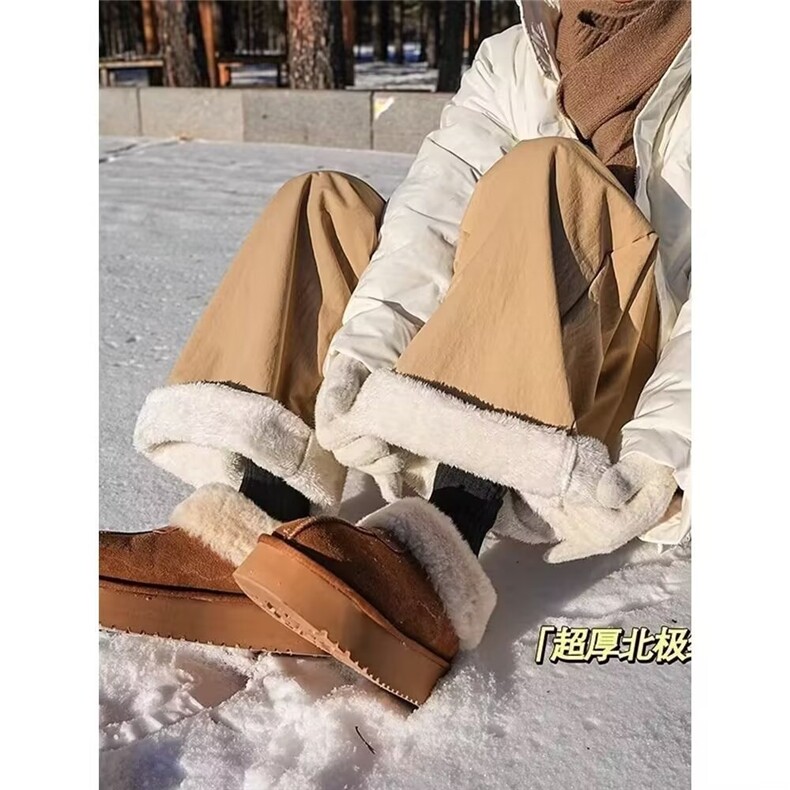 1506-1/KA80841/P43冬季防风厚棉裤外穿羊羔绒防寒直筒裤男女同款，男装棉裤，星座1506-1