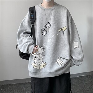 圆领卫衣男大码加厚加绒长袖t恤男S6115-P28 加绒款-P33图片