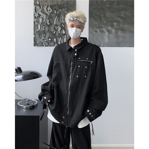 F429P75新款秋装男生休闲夹克外套时尚宽松休闲,推荐男生穿搭技巧图片