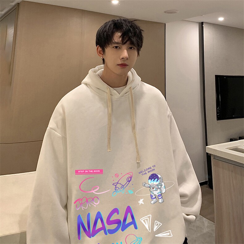 NASA联名同款纯棉连帽卫衣男大码运动帽衫宽松薄WY2186-P35,男装卫衣,电商A040