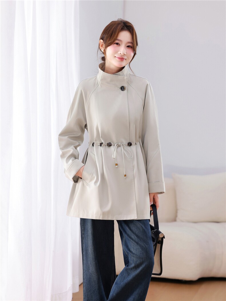 中长宽风衣外套女2026新款休闲时尚,女装风衣,鑫源服饰