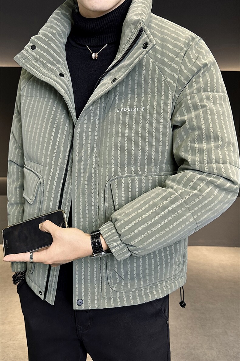 标50白鸭绒金丝软毛皮羽绒服条纹品质C317-Y830-P285控358,男装羽绒服,电商C317