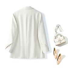 2023早春秋季新款小西装外套女士高级设计感百搭休闲简约宽肩西服，女装西装，海爱依仁