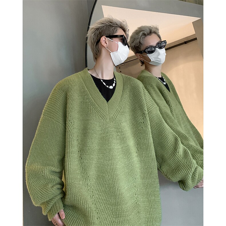 复古简约美式针织衫学院风百搭V领长袖慵懒风毛衣HY597P55控79,男装针织衫/毛衣,电商A102B