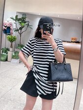 夏季新款条纹不规则抽绳短袖，其它，AT(2F)