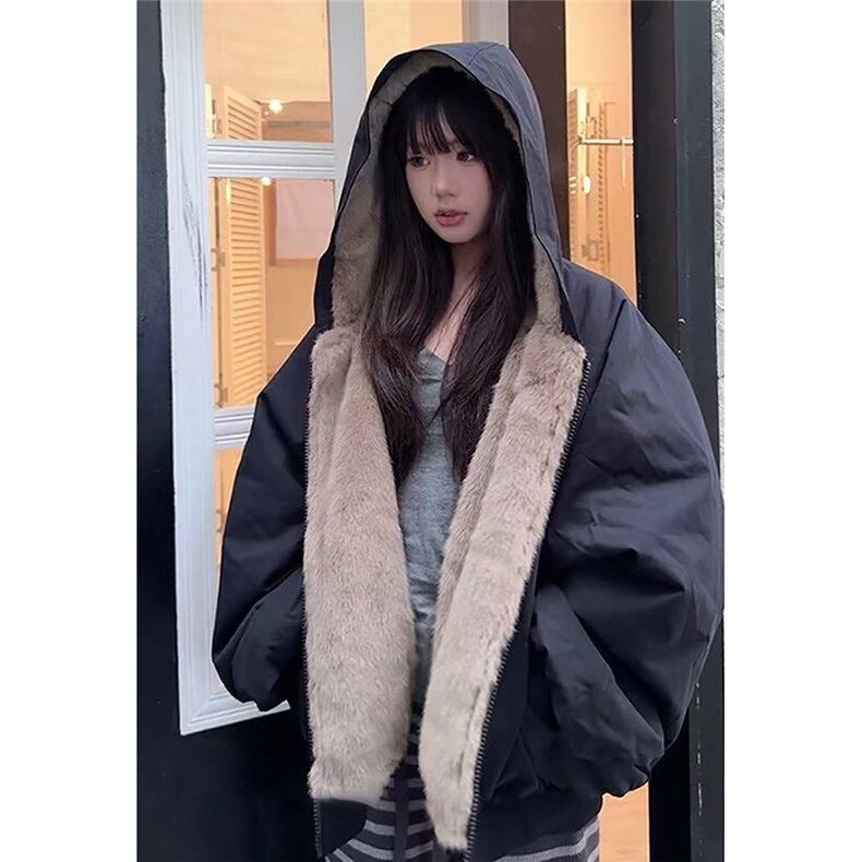 网图双面穿派克服棉服皮草夹克座山雕加厚外套A025-HY1317-P110,男装夹克,电商A025