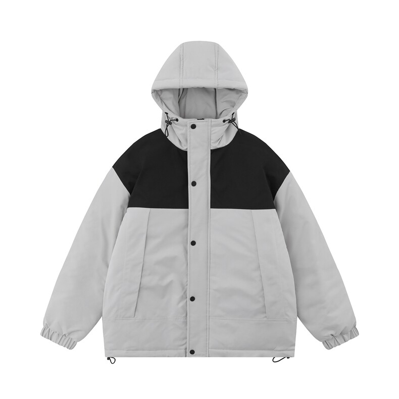 白底平铺拼色工装面包服时尚连帽保暖棉衣A247-MY560特批85，男装棉衣，电商A247