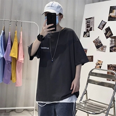 XZ115A-T06200克纯棉男女字母印花大码S-5XL10色T恤衫圆领半袖，男装T恤，星座115A-3