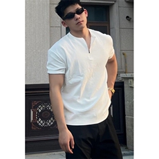 短袖男cleanfit休闲宽松款夏季半拉链T恤小众设计感半袖T17，男装T恤，星座1116A（原606A-3）