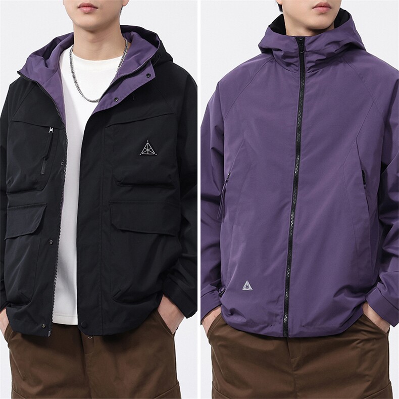 2025新款派克服工装连帽三防外套双面穿休闲夹克F0926-P100控199,男装夹克,电商D215
