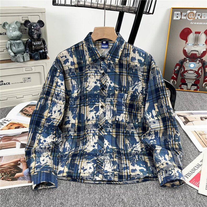 小众设计感格子衬衫女新款秋季宽松设计感衬衣显瘦秋装HH3039P42，男装衬衫，星座1013-5