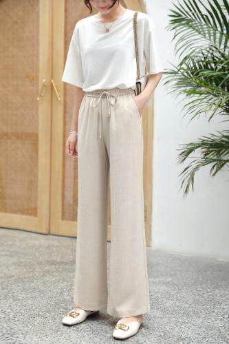 (现货)夏季新品麻料拖地裤，女装，艺尚丽人