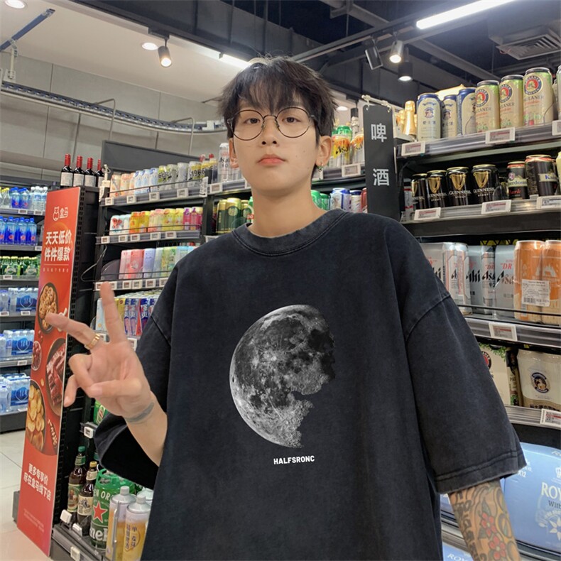 量大优 供视频  240g重磅美式炒雪花水洗做旧短袖t恤STX532-特P25图片