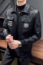 男士2023年秋季新款长袖仿皮衣青年修身皮夹克外套，男装皮衣，电商B360