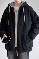 新款男百搭设计感连帽加厚港风白墙针织外套WT3416-P75控108，男装夹克，星座717