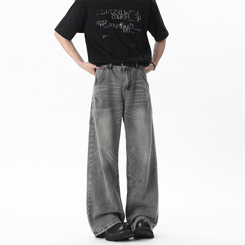 C315-G3038春夏现货立体裁剪拼接重工美式直筒牛仔裤(P65X89)2,男装牛仔裤,电商C315