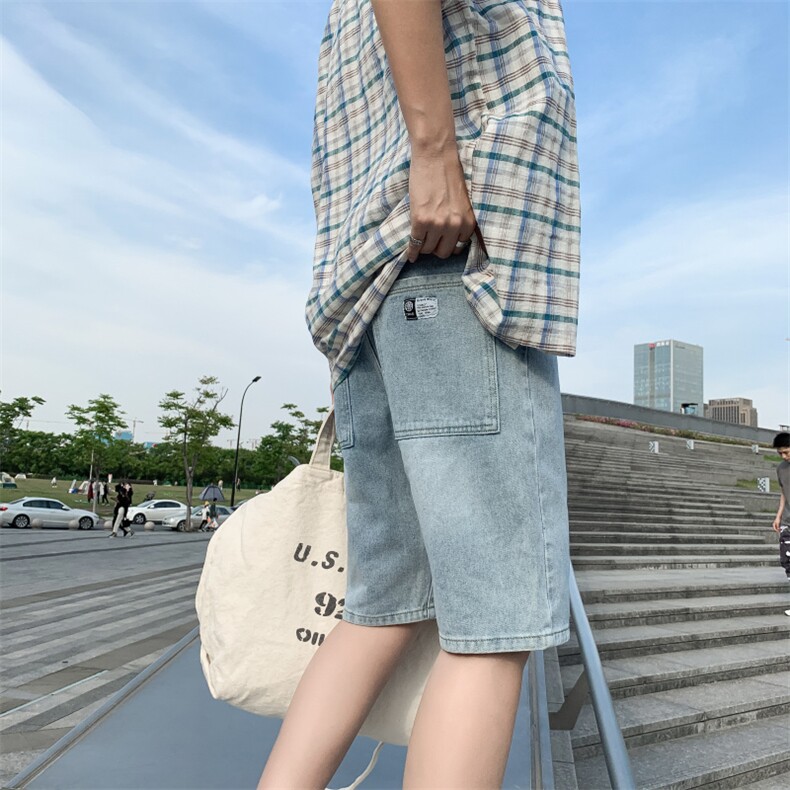 牛仔裤男士夏季薄款韩版潮流休闲短裤直筒宽松帅气五分裤D,男装牛仔裤,电商A318