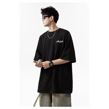 1506/QF5180/P33手写花卉刺绣短袖T恤男女款美式宽松防晒t，男装防晒衣，星座1506