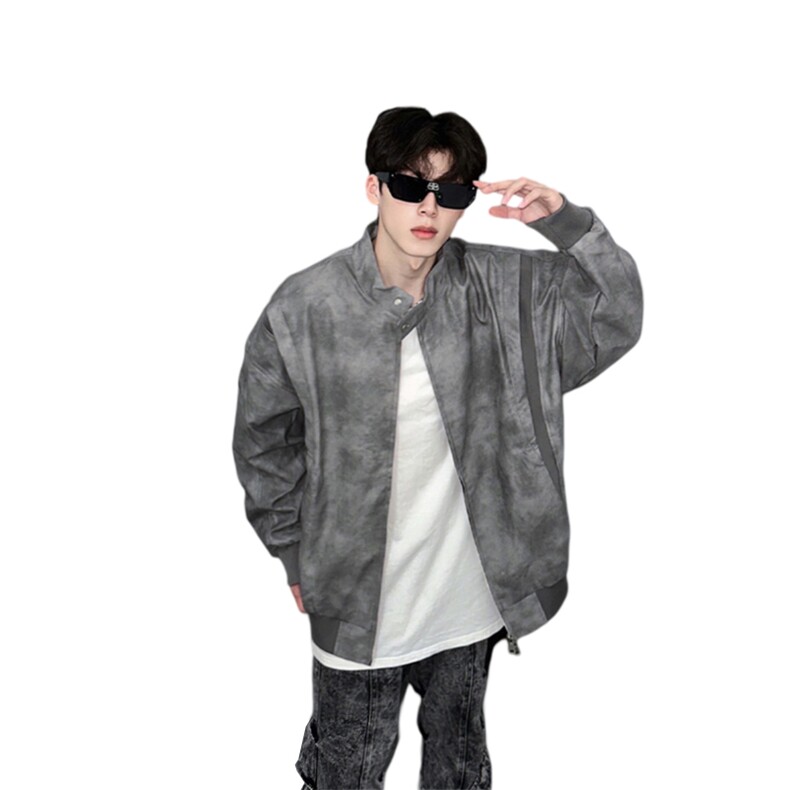 高品质设计感pu皮结构夹克外套男CP96-特p75,男装夹克,电商B371